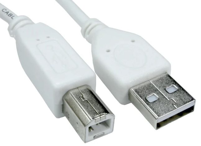 CABLE USB 2.0 2M  USB-A TO USB-B WHITE