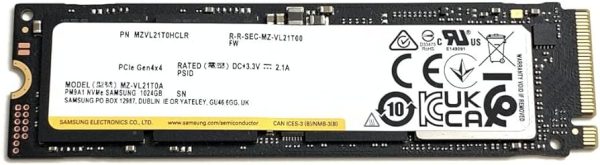 SSD SAMSUNG 1TB M.2 Nvme PCI Express 4.0 2280 PM9A1 7000MB/s - 5100MB/s