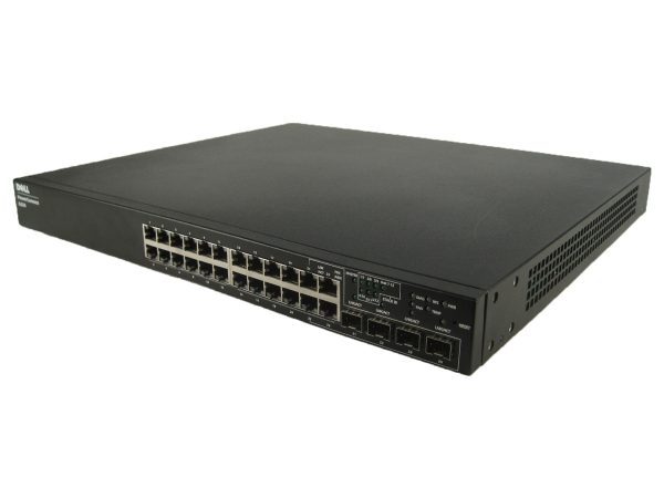 SWITCH DELL Powerconnect 6224 24-Ports Gigabit (4) 1G SFP /w STACKING MODULE 10G (P/N: YY741) w/ Rkmnts