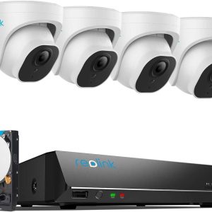 REOLINK 8 CHANNEL 4K PoE NETWORK VIDEO RECORDER SECURITY CAMERA KIT FOR COMPLETE SURVEILLANCE WITH 4 CAMERAS D800 | NEW