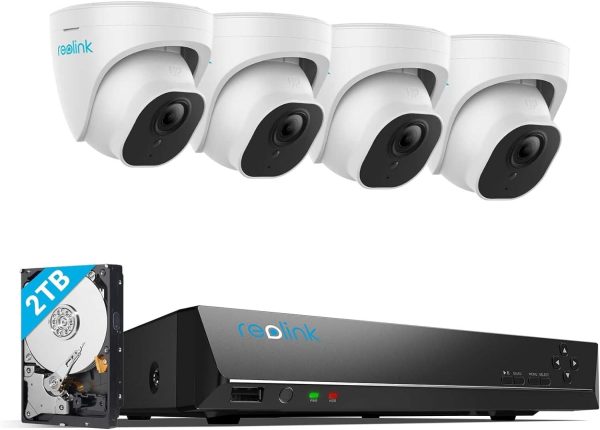 REOLINK 8 CHANNEL 4K PoE NETWORK VIDEO RECORDER SECURITY CAMERA KIT FOR COMPLETE SURVEILLANCE WITH 4 CAMERAS D800 | NEW