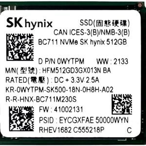 SSD HYNIX 512GB M.2 Nvme PCI Express 3.0 2230 BC711 2188MB/s - 1809MB/s